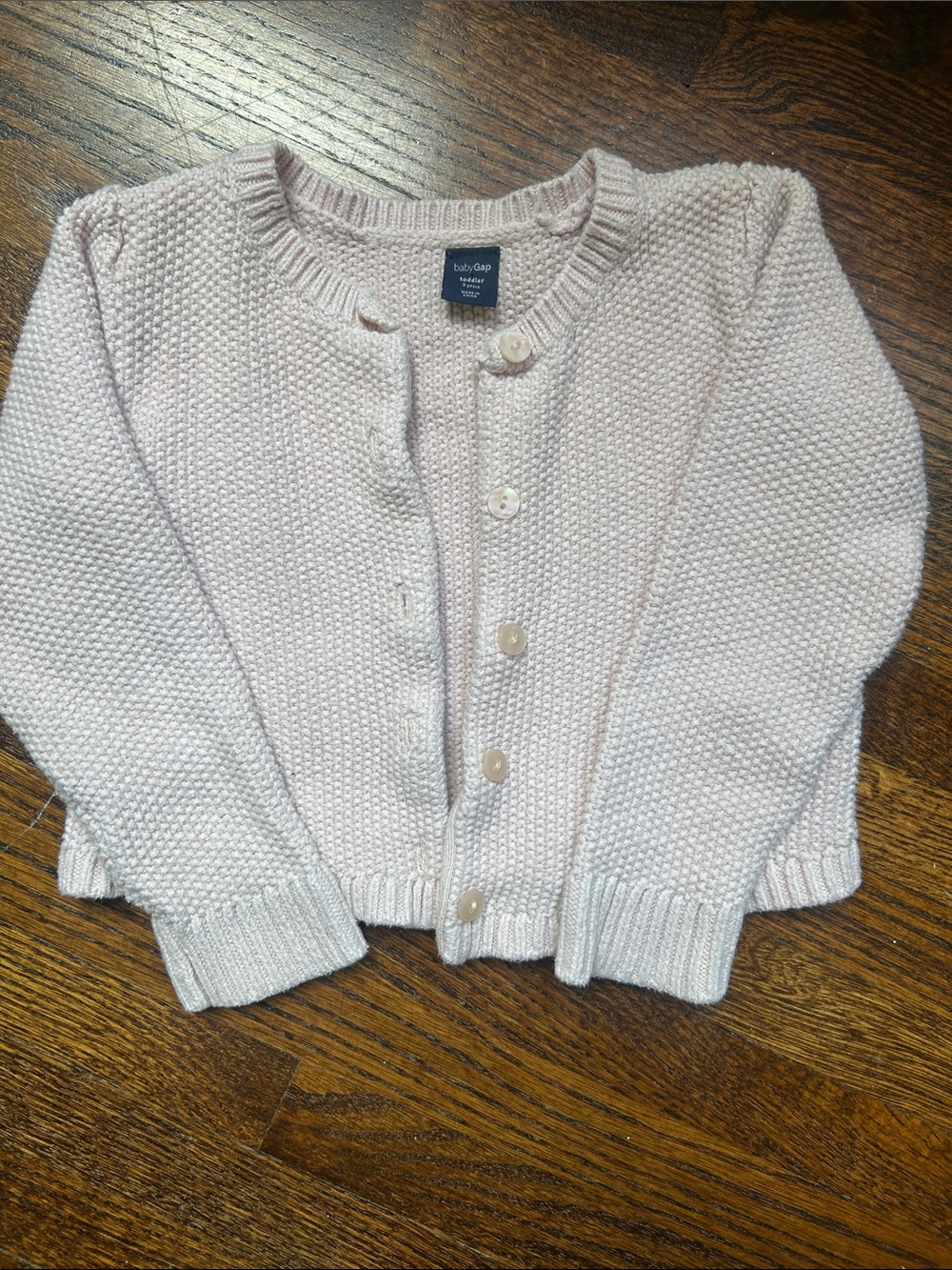 GAP Light Pink Seed Stitch Knit Cardigan